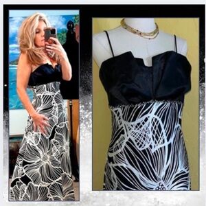 B. Darlin,Black & white floral,Adjustable Spaghetti straps,Excellent Con, size 4